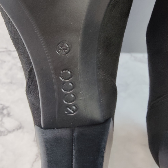 Ecco Shape 55 Plateau Stacked Heel Black Suede Bootie Size EU 41 US 10-10.5 NEW - Picture 6 of 11